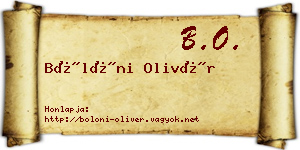 Bölöni Olivér névjegykártya